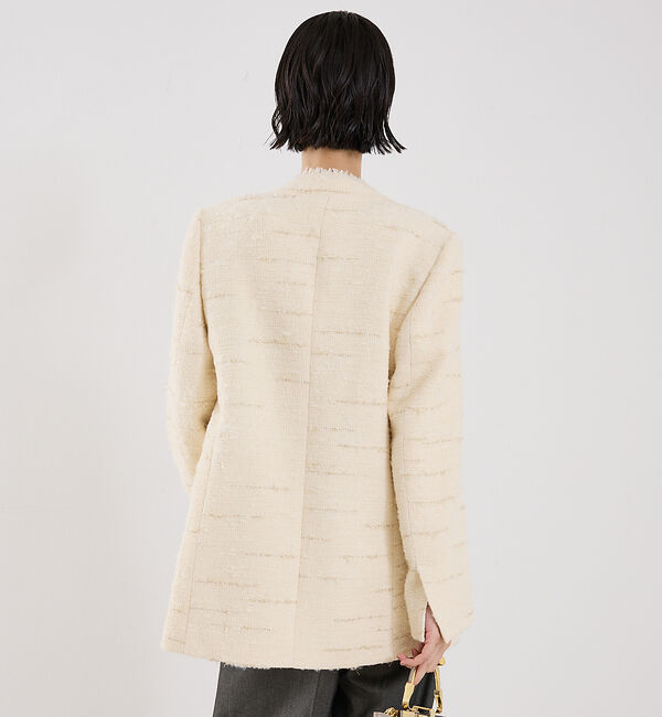 The Store by C' 「【COCUCA】ツイードＶネックジャケット」|ノーカラージャケット|