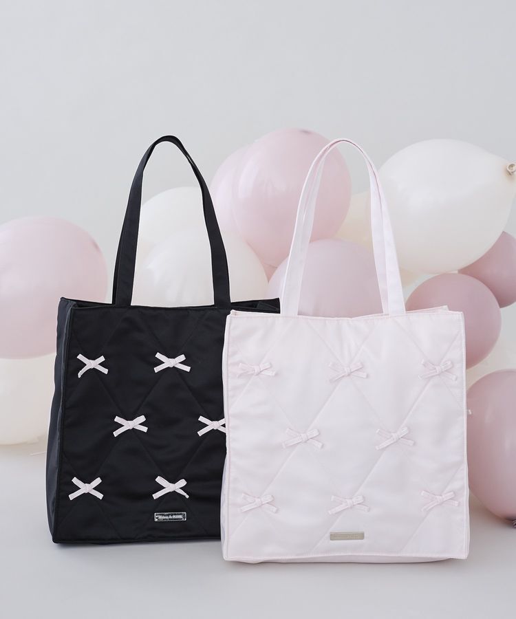 Maison de FLEUR「リボンマニアキルティングスクエアトート」|トートバッグ|