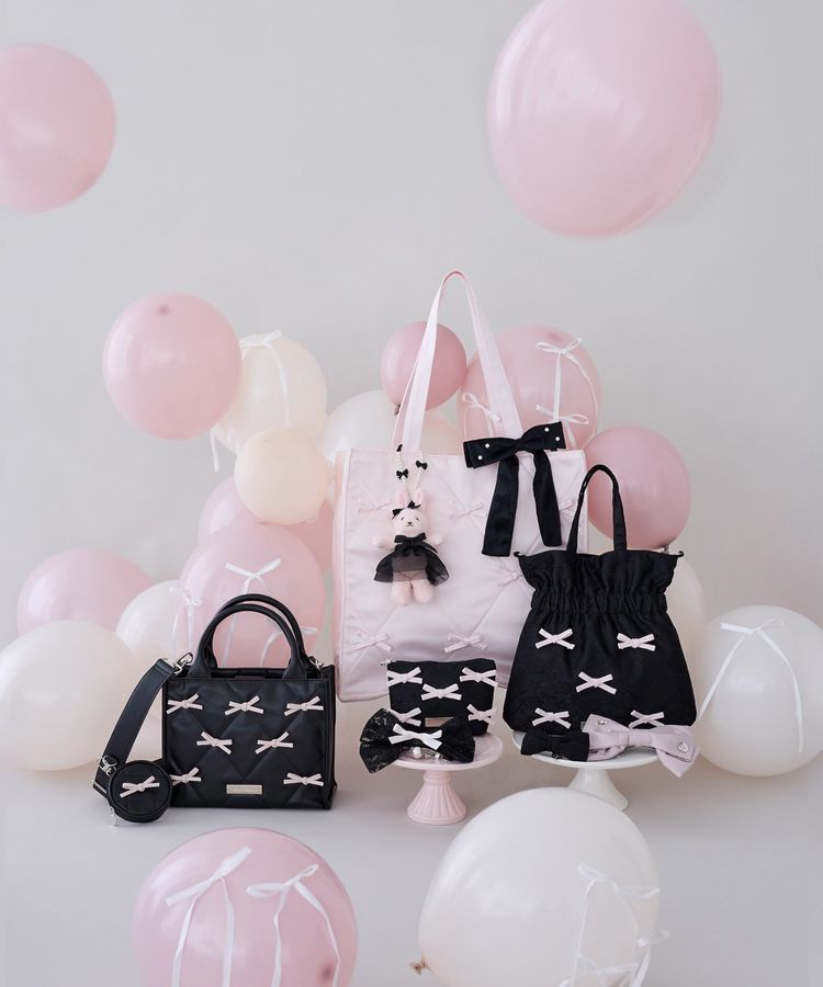 Maison de FLEUR「リボンマニアキルティングスクエアトート」|トートバッグ|
