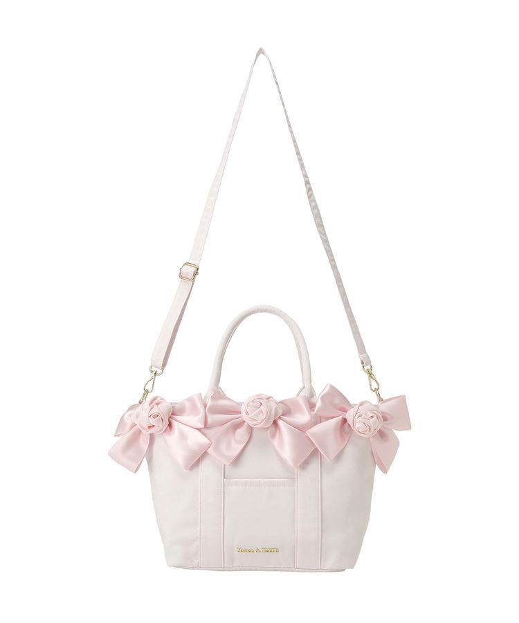Maison de FLEUR「【WEB限定カラーあり】ローズボリュームリボン2Wayトート」|トートバッグ|