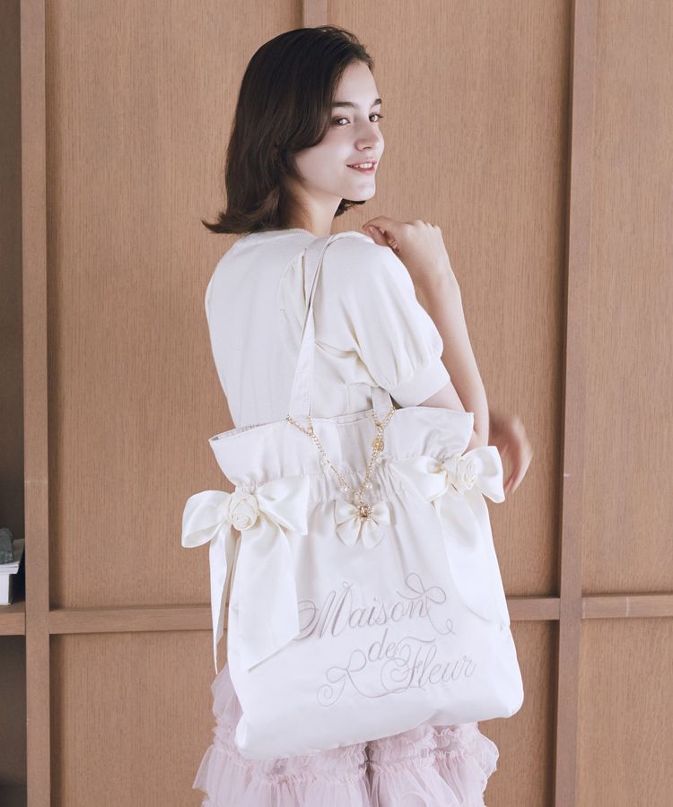 Maison de FLEUR「ビジューローズリボンバッグチャーム」|その他|