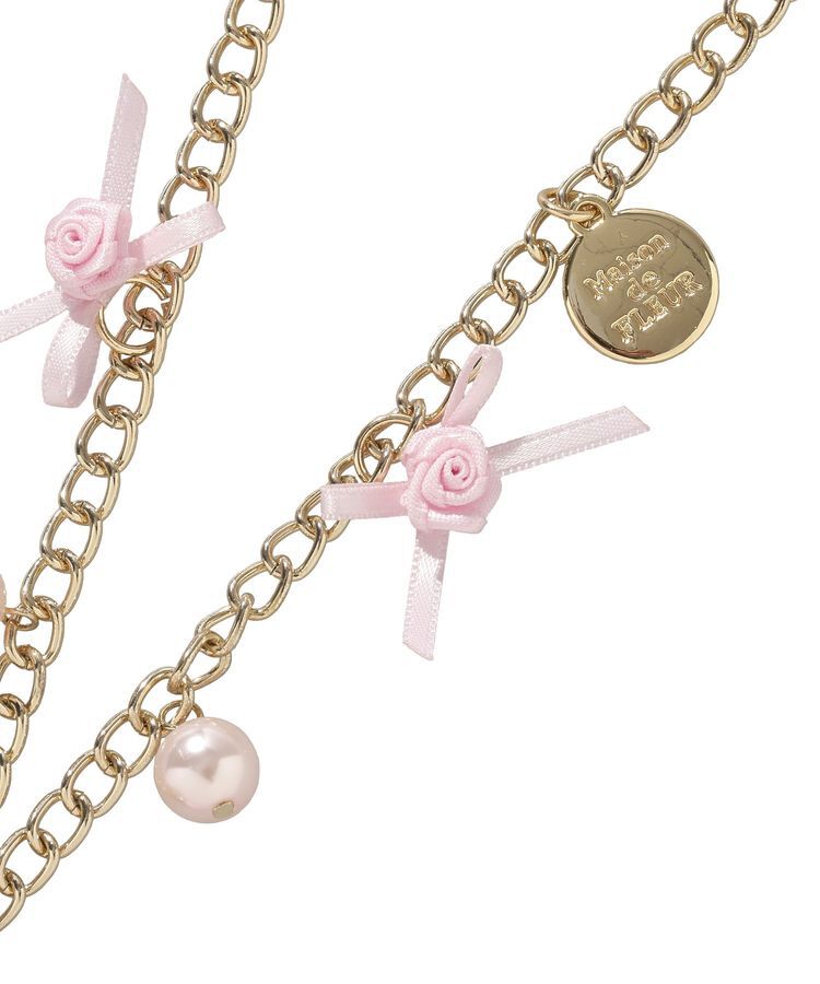 Maison de FLEUR「ビジューローズリボンバッグチャーム」|その他|