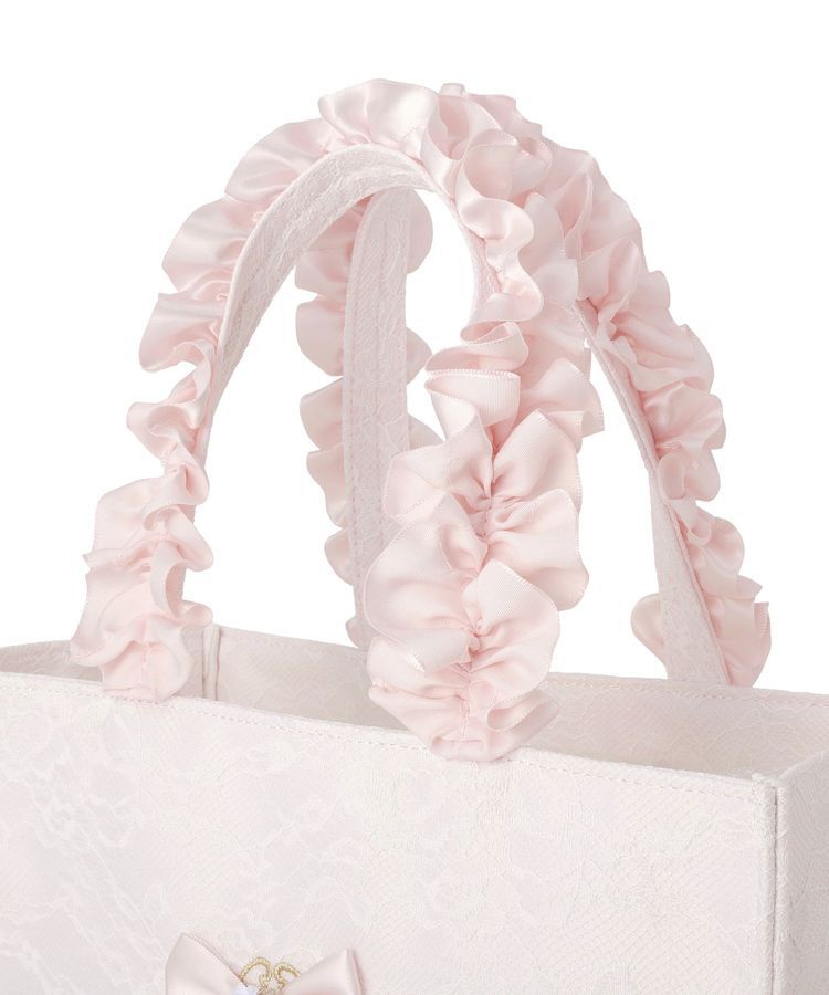 Maison de FLEUR「リボンフレームフリルハンドルトートバッグ」|トートバッグ|