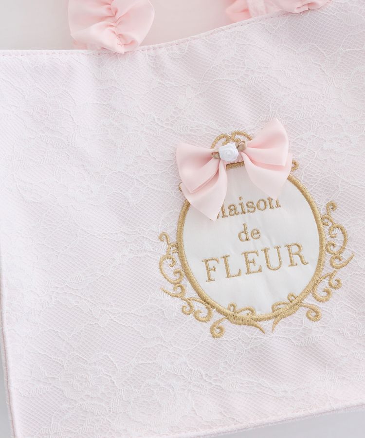 Maison de FLEUR「リボンフレームフリルハンドルトートバッグ」|トートバッグ|