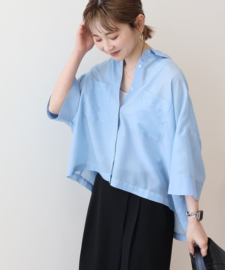 AMERICAN HOLIC「【WEB限定】Wポケットシアー半袖シャツ」|シャツ・ブラウス|Light Blue