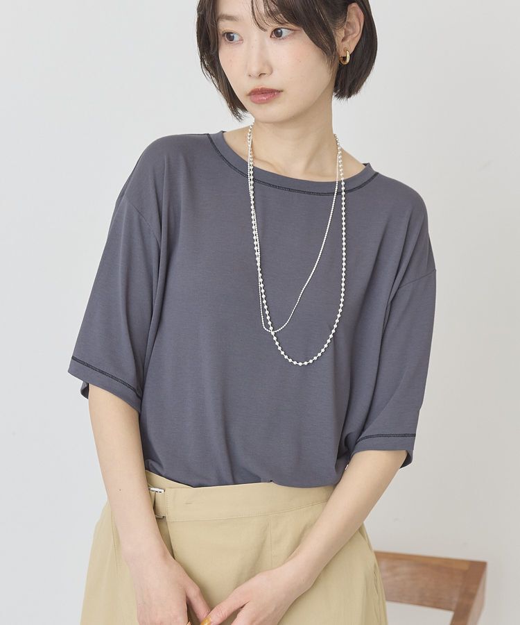 AMERICAN HOLIC「【マルチ機能】配色ステッチルーズTシャツ」|Tシャツ・カットソー|
