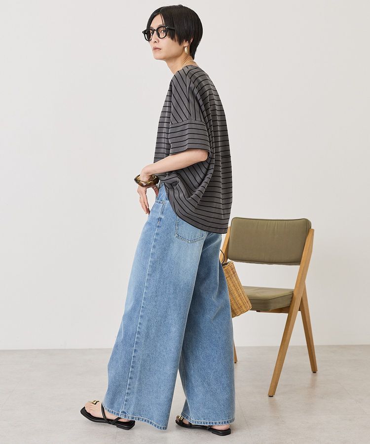 AMERICAN HOLIC「【UVカット・接触冷感】ボーダーコクーンプルオーバー」|Tシャツ・カットソー|