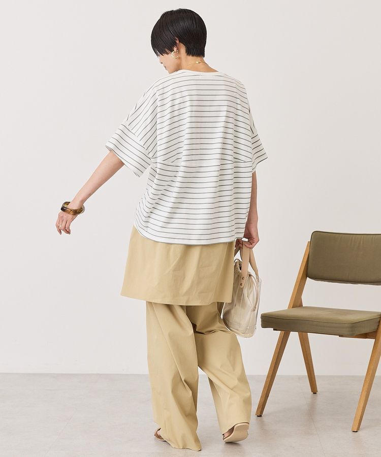 AMERICAN HOLIC「【UVカット・接触冷感】ボーダーコクーンプルオーバー」|Tシャツ・カットソー|