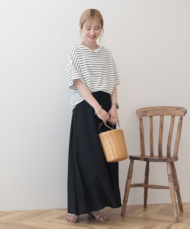 AMERICAN HOLIC「【UVカット・接触冷感】ボーダーコクーンプルオーバー」|Tシャツ・カットソー|
