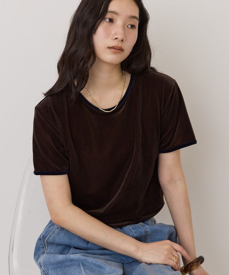 AMERICAN HOLIC「シアーベロア配色プルオーバー」|Tシャツ・カットソー|