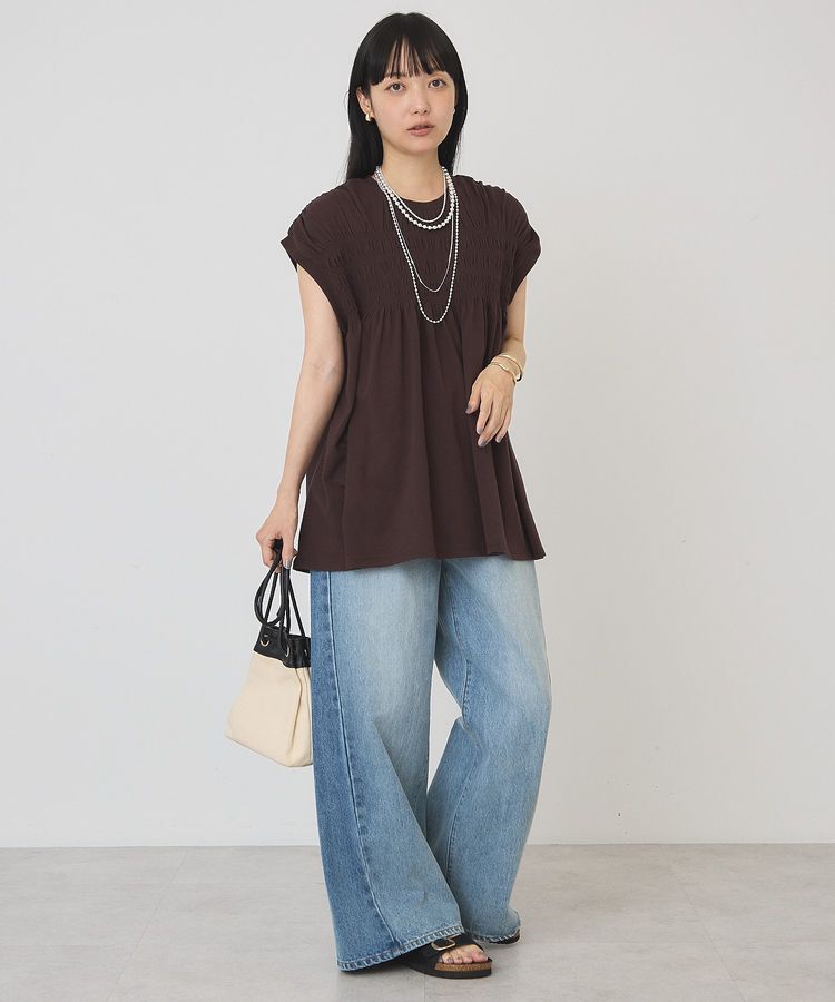AMERICAN HOLIC「【接触冷感・UVカット】シャーリングプルオーバー」|Tシャツ・カットソー|