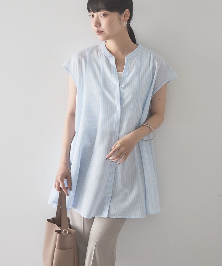 AMERICAN HOLIC「【接触冷感】フレンチスリーブフレアスキッパーブラウス」|シャツ・ブラウス|