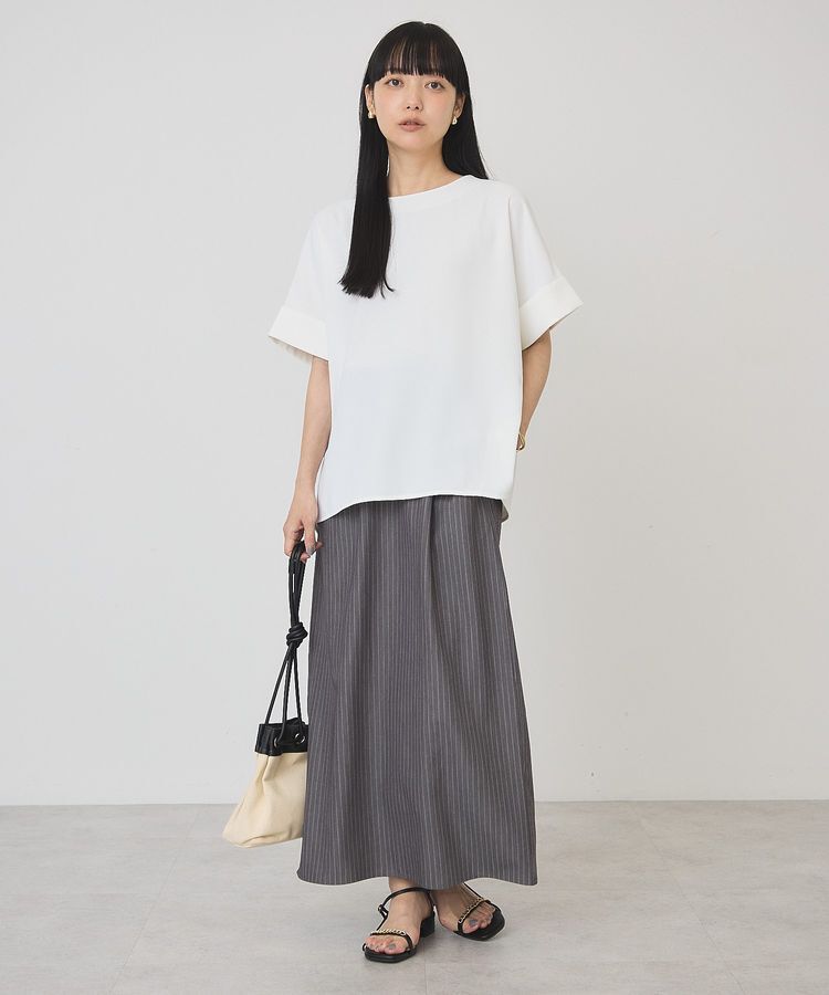 AMERICAN HOLIC「【WEB限定】イージーケア+接触冷感バックタック半袖プルオーバー」|シャツ・ブラウス|