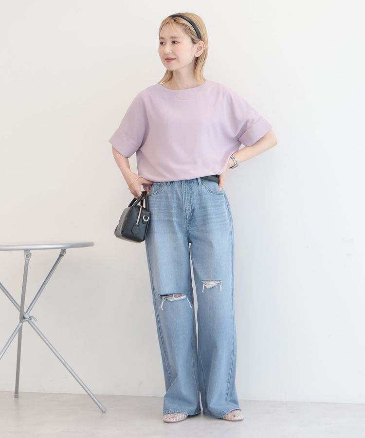 AMERICAN HOLIC「【WEB限定】イージーケア+接触冷感バックタック半袖プルオーバー」|シャツ・ブラウス|