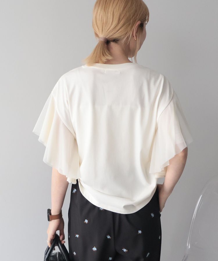 AMERICAN HOLIC「【WEB限定】袖チュールサイドスリットプルオーバー」|Tシャツ・カットソー|