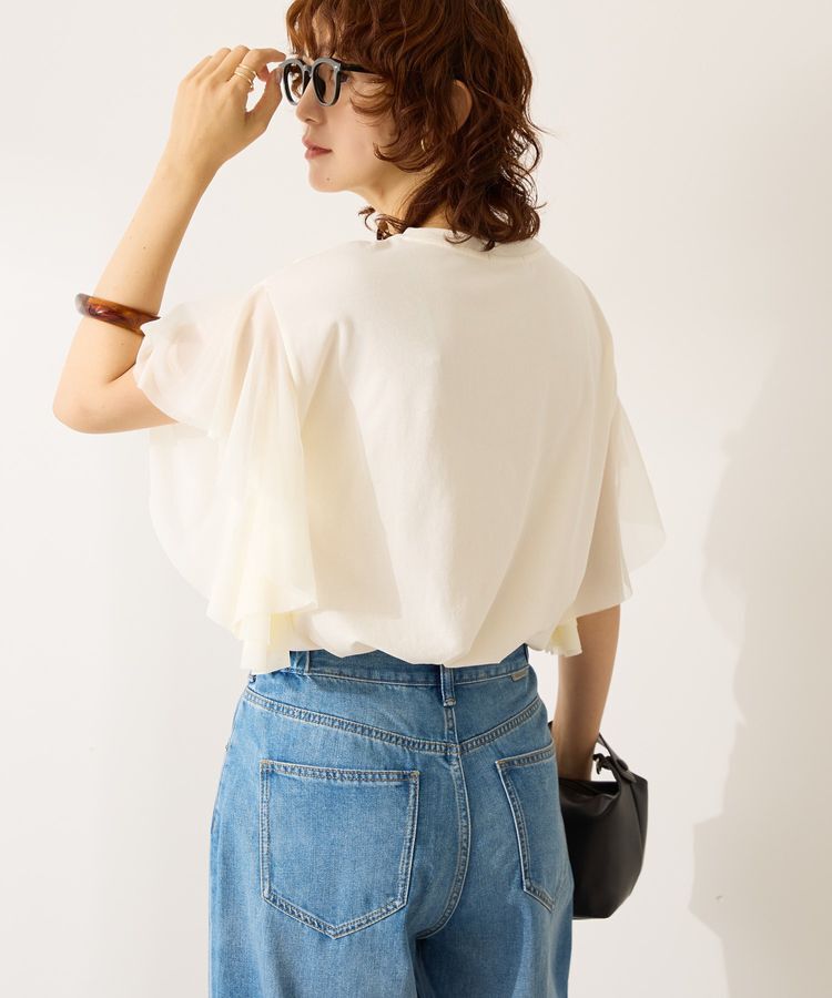AMERICAN HOLIC「【WEB限定】袖チュールサイドスリットプルオーバー」|Tシャツ・カットソー|