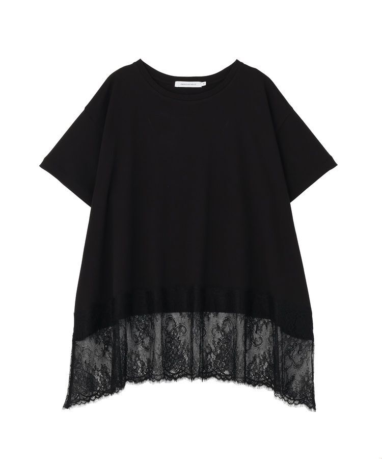 AMERICAN HOLIC「【接触冷感】裾レース半袖プルオーバー」|Tシャツ・カットソー|