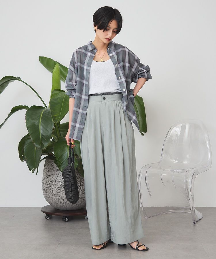 AMERICAN HOLIC「【遮熱・接触冷感】バイカラーWウエストタックパンツ」|その他|