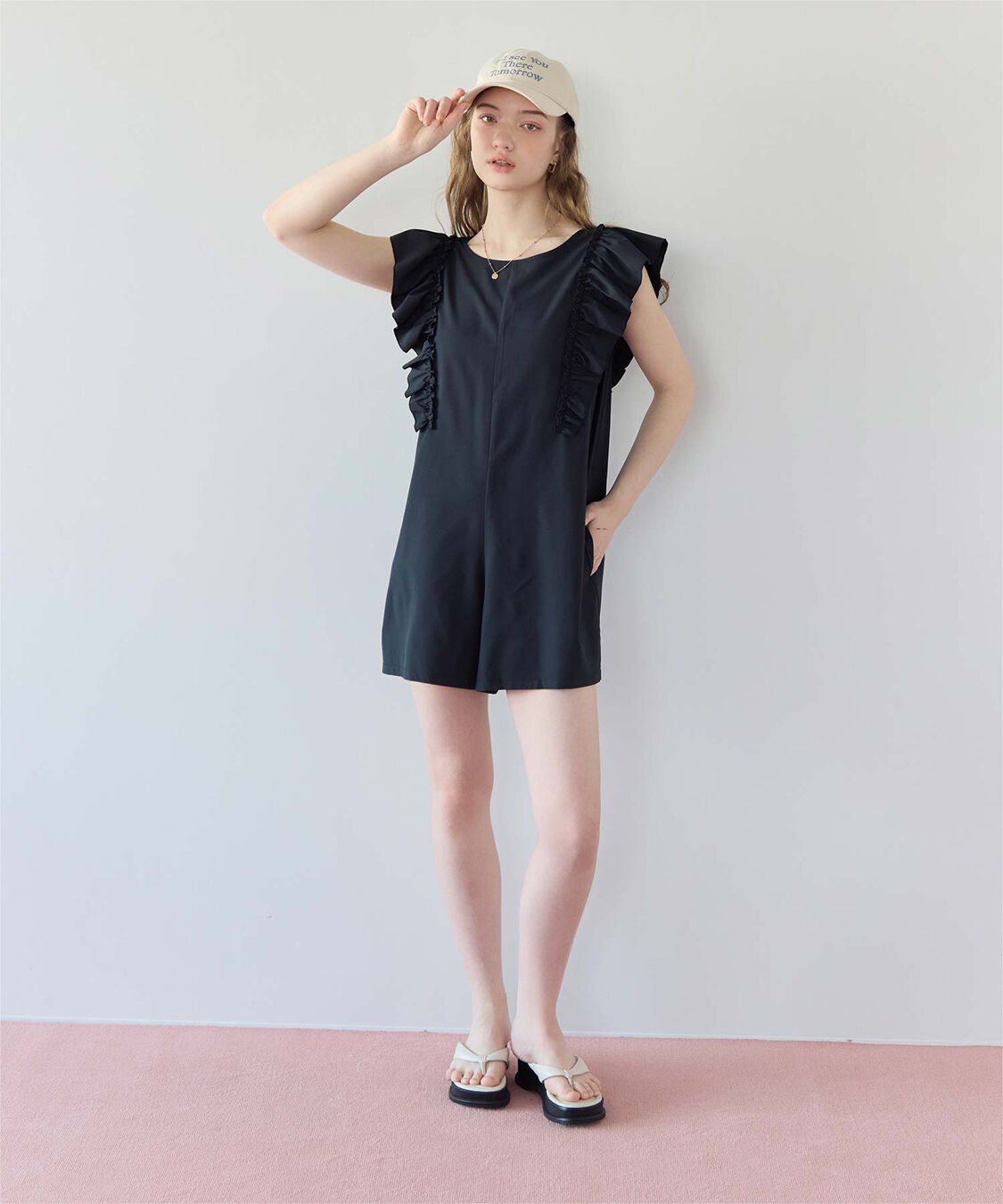 SEA DRESS「ショルダーフリルオールインワン/ワンピース水着」|コンビネゾン|