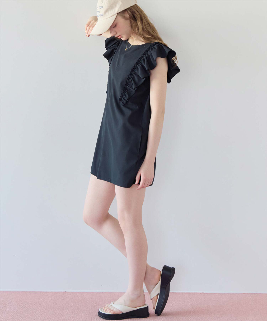 SEA DRESS「ショルダーフリルオールインワン/ワンピース水着」|コンビネゾン|