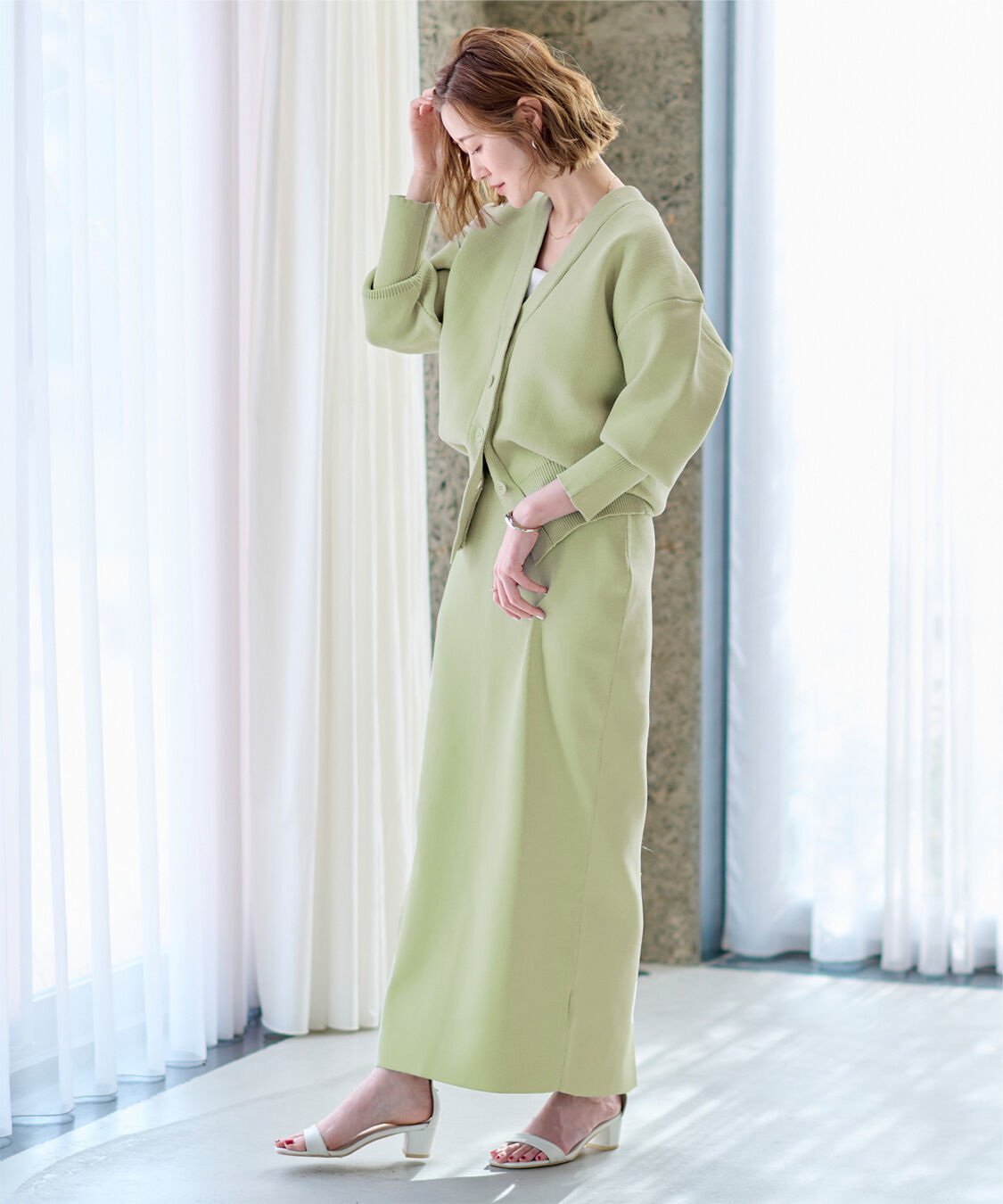 ur's「スポンディッシュ美シルエットニットタイトスカート」|スカート|