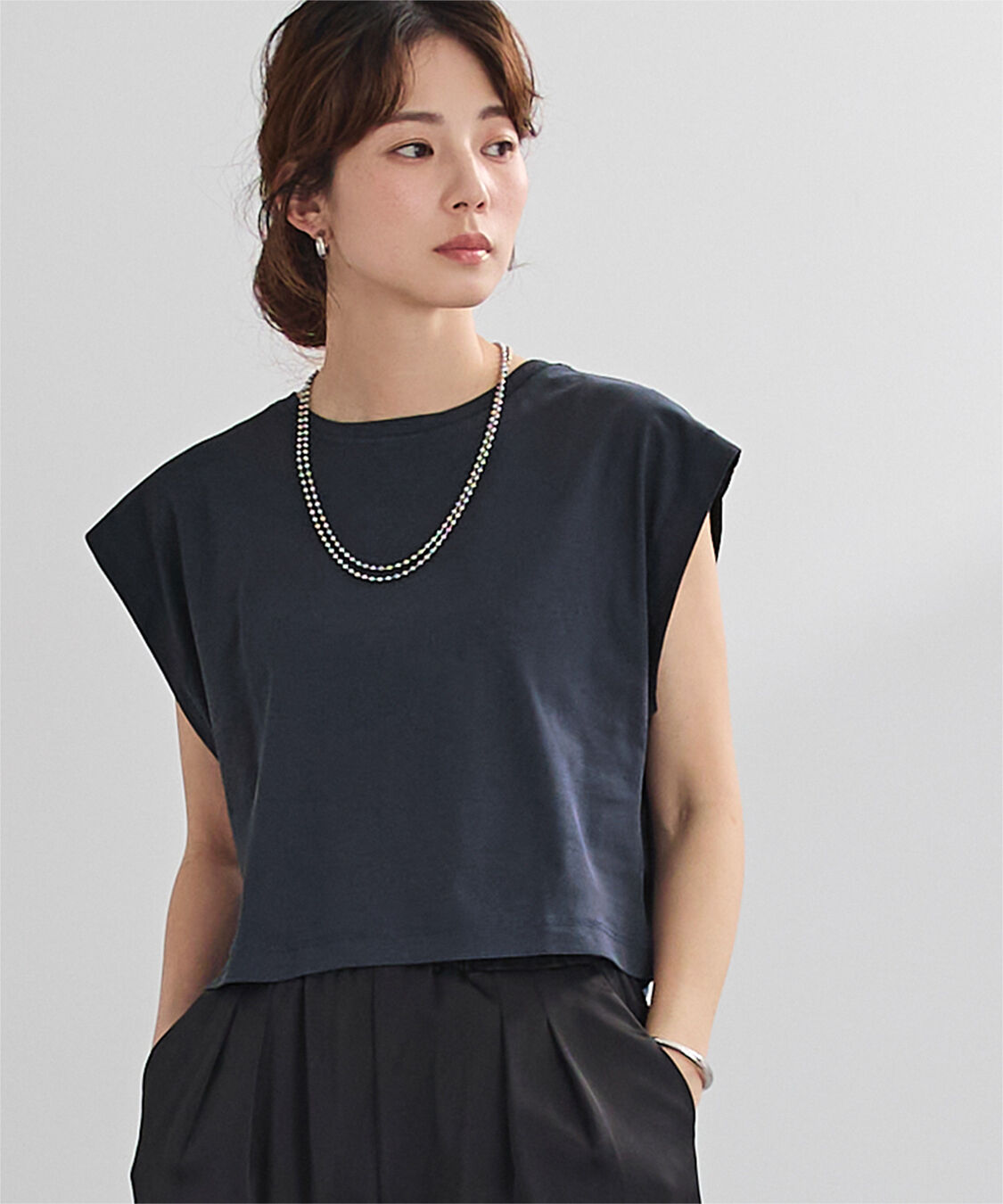 ur's「汗染み防止ワイドスリーブTシャツ」|Tシャツ・カットソー|ネイビー