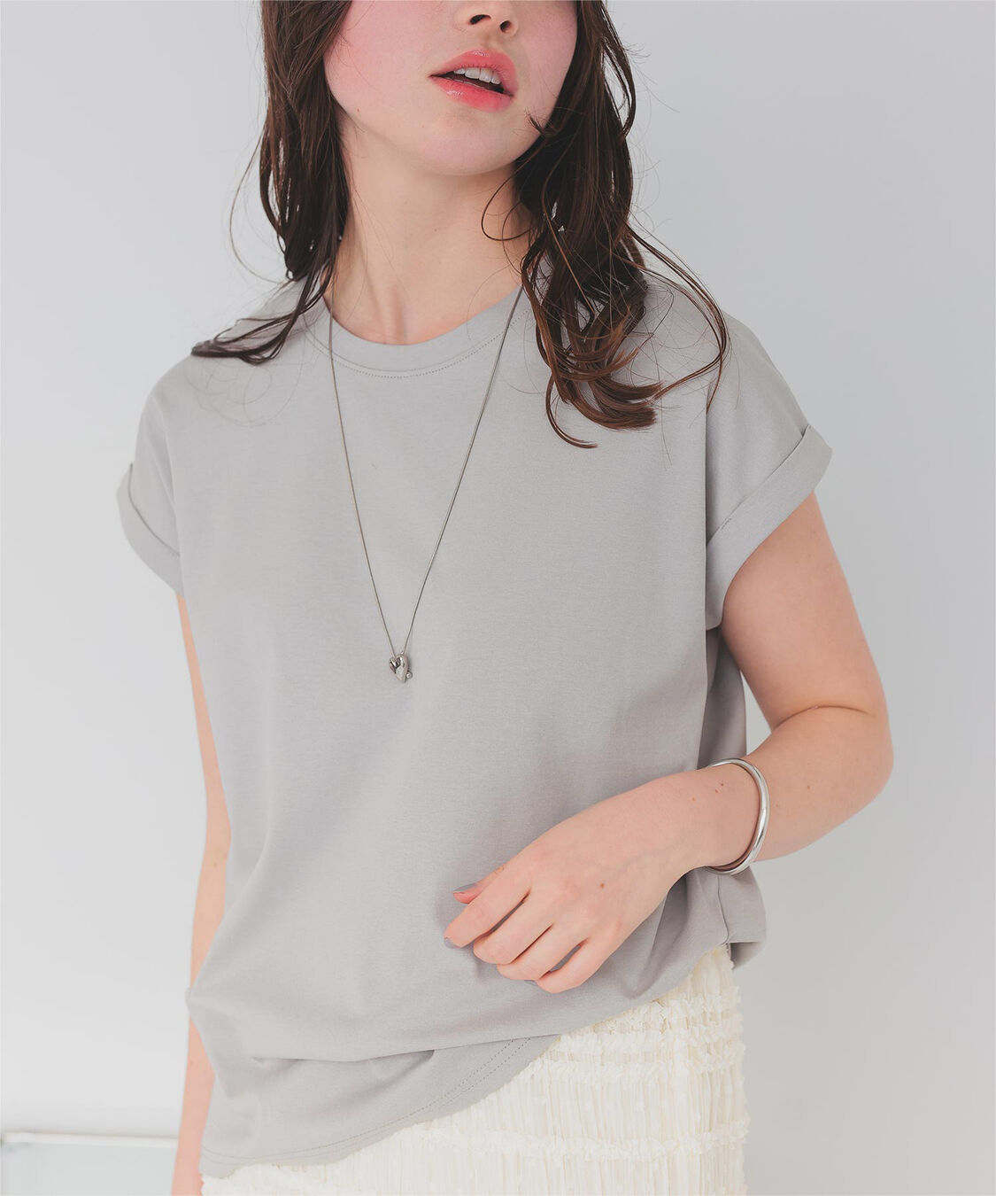 titivate「汗染み防止ダブルカフスTシャツ」|Tシャツ・カットソー|グレー
