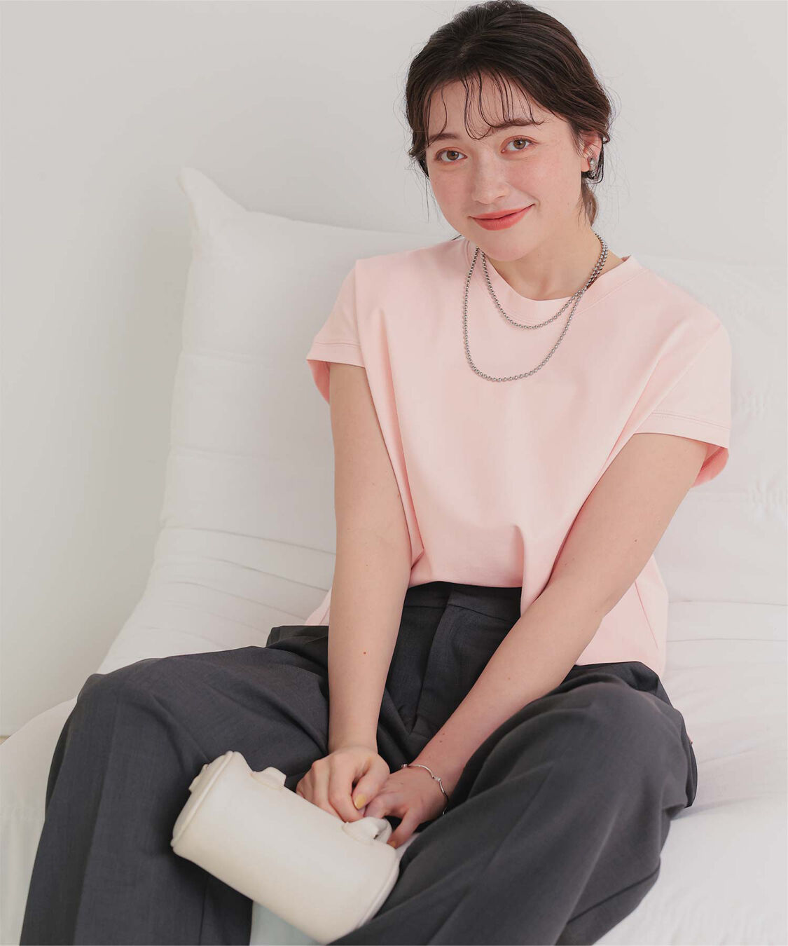 titivate「機能性カットソーフレンチスリーブトップス」|Tシャツ・カットソー|