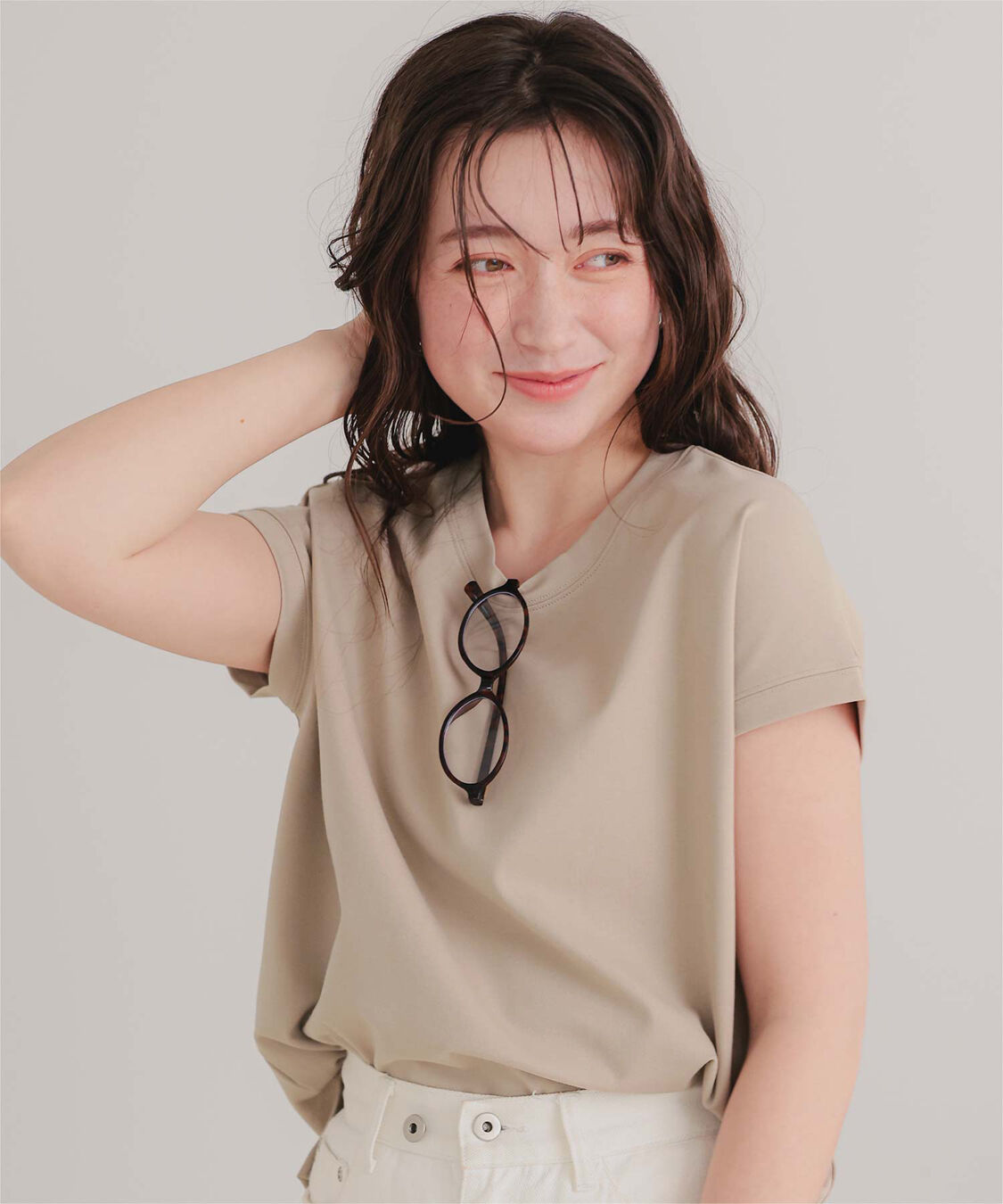 titivate「機能性カットソーフレンチスリーブトップス」|Tシャツ・カットソー|
