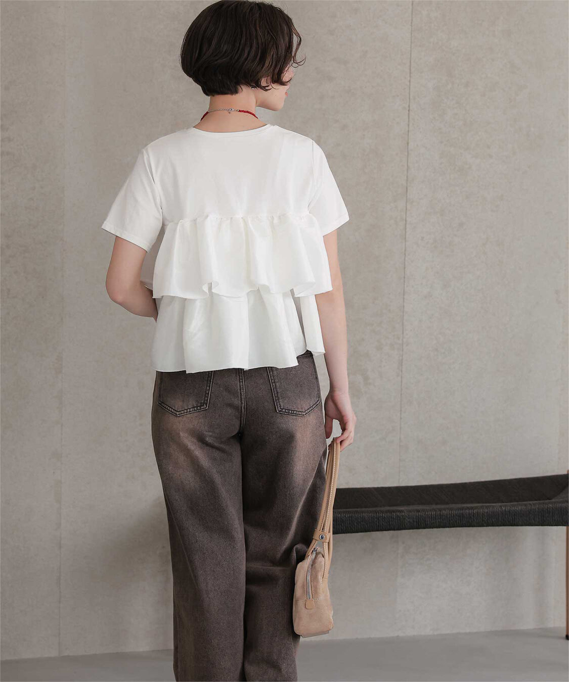 titivate「シャイニーティアードフリルトップス」|Tシャツ・カットソー|
