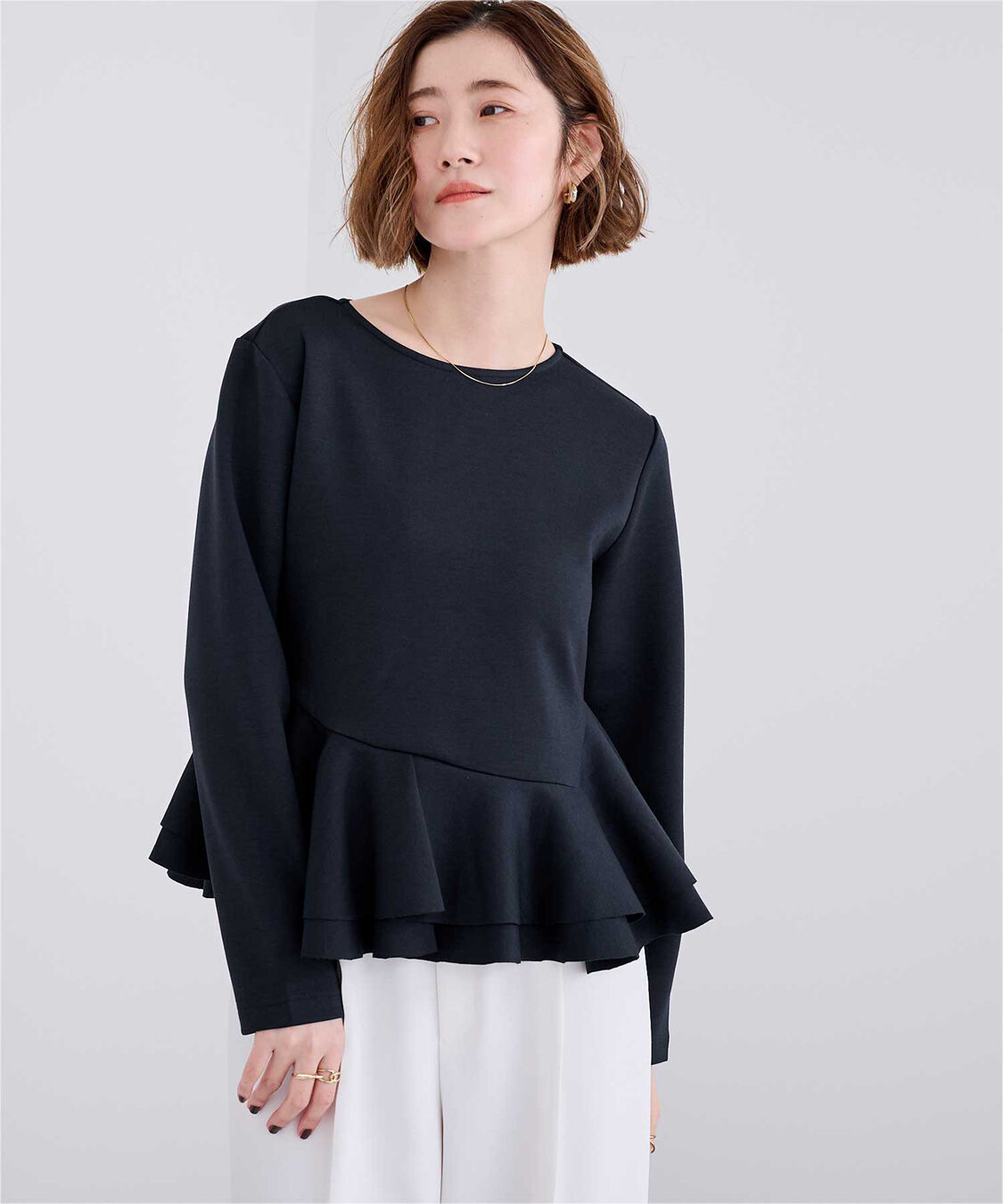 ur's「デザインヘムポンチカットプルオーバー」|Tシャツ・カットソー|ネイビー