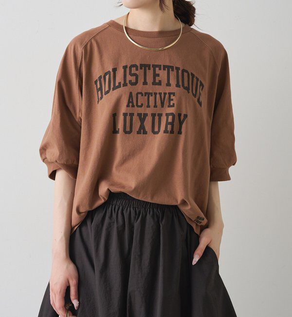  「USAコットンカレッジロゴTシャツ」|Tシャツ・カットソー|ブラウン系その他