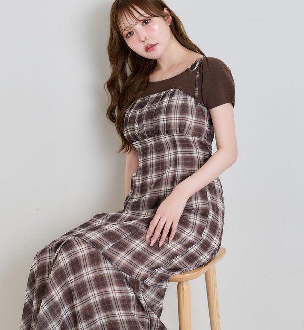  「【WEB限定リバイバル】ニットセットキャミワンピース」|ワンピース|