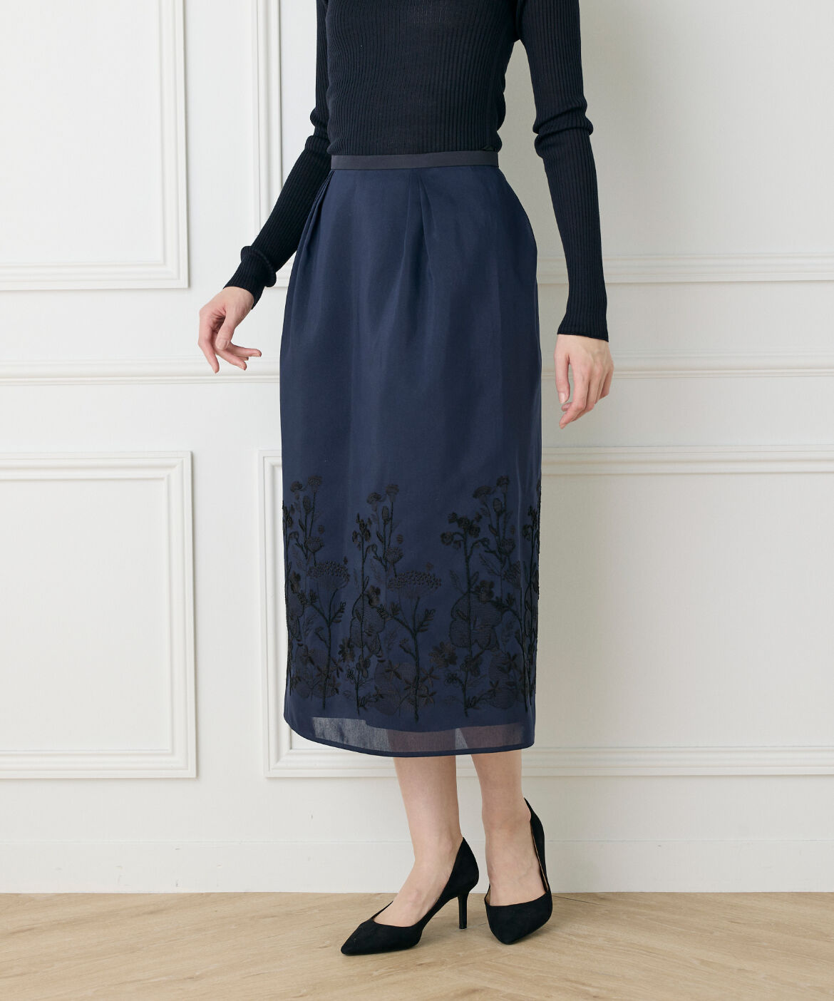 INED「《大きいサイズ》コクーンスカート《la veille by SUPERIOR CLOSET》」|台形|