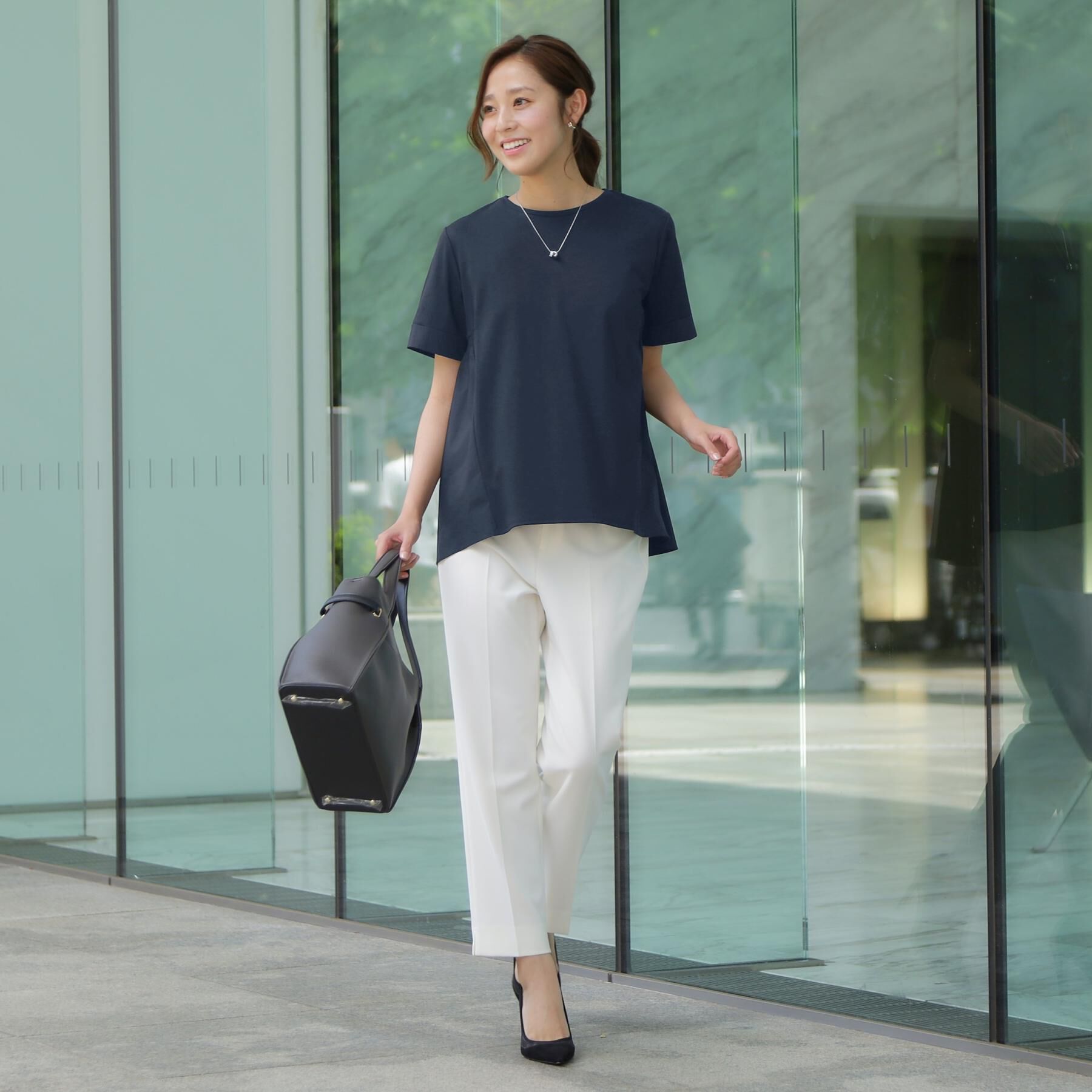 COUP DE CHANCE「【手洗い可／日本製】バックペプラムデザイン プルオーバー」|Tシャツ・カットソー|