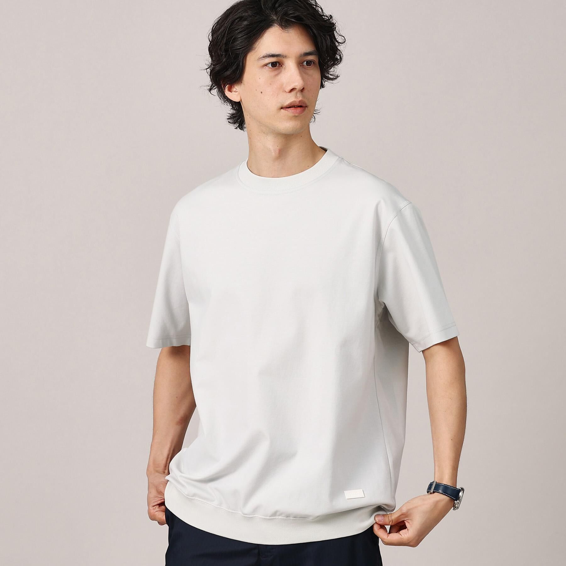 TAKEO KIKUCHI「【抗菌防臭／5サイズ展開】ハイゲージポンチ Tシャツ」|Tシャツ・カットソー|ライトグレー(011