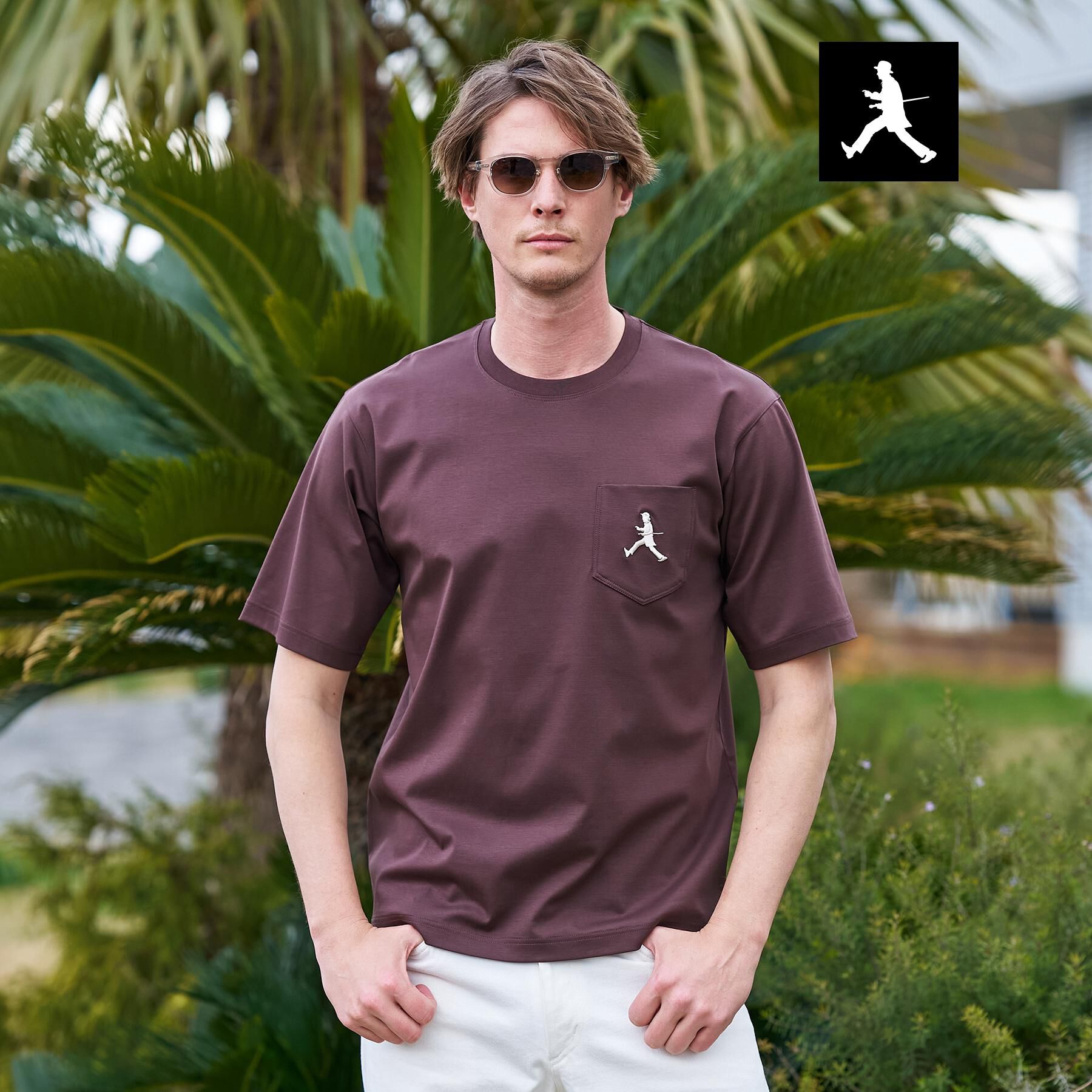 TAKEO KIKUCHI「【BOWLER HAT LABEL】アイスクリアコットンボーラーハットウォーカー 半袖ポケT」|Tシャツ・カットソー|ブラウン(044)