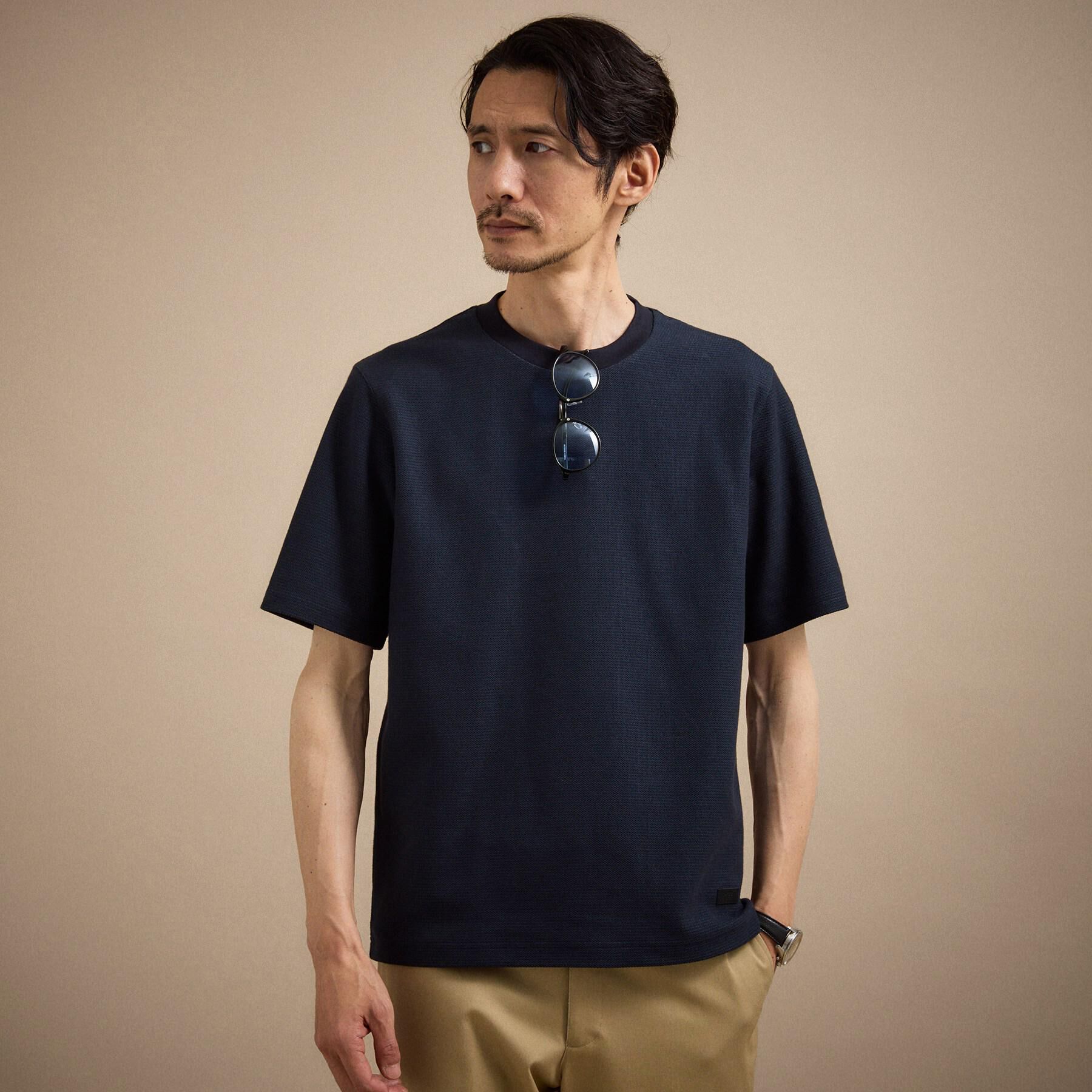 TAKEO KIKUCHI「【抗菌防臭】ステイフレッシュ Tシャツ」|Tシャツ・カットソー|ネイビー(094)