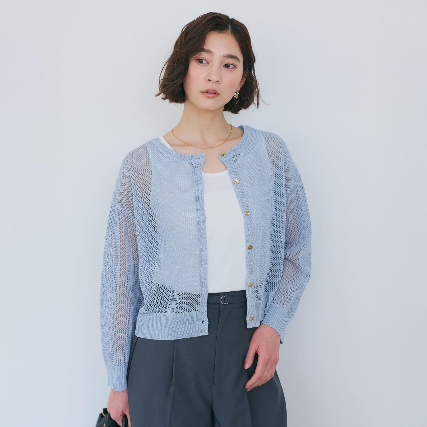 THE SHOP TK「【2点セット】前後2wayラメメッシュタンクセット」|カーディガン|