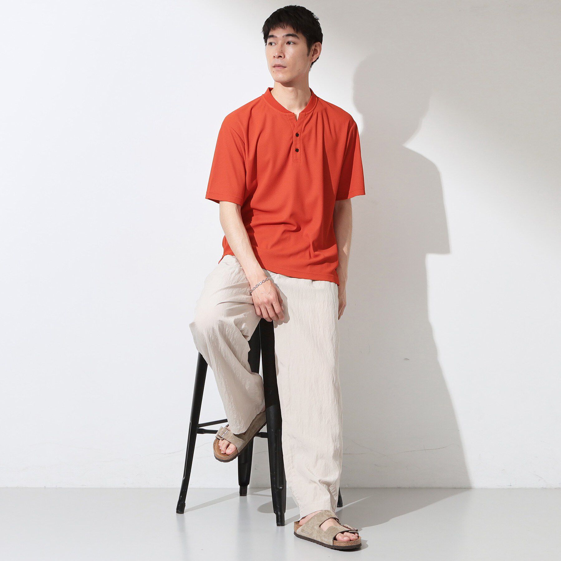 THE SHOP TK「【サラッと軽い着心地に。】BO-NO HENLEY TEE/ボーノヘンリーネック Tシャツ　吸水速乾」|Tシャツ・カットソー|