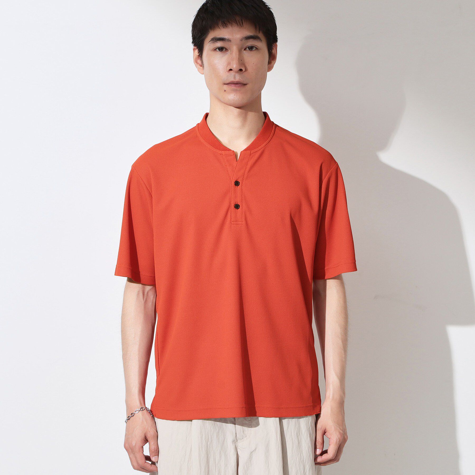 THE SHOP TK「【サラッと軽い着心地に。】BO-NO HENLEY TEE/ボーノヘンリーネック Tシャツ　吸水速乾」|Tシャツ・カットソー|