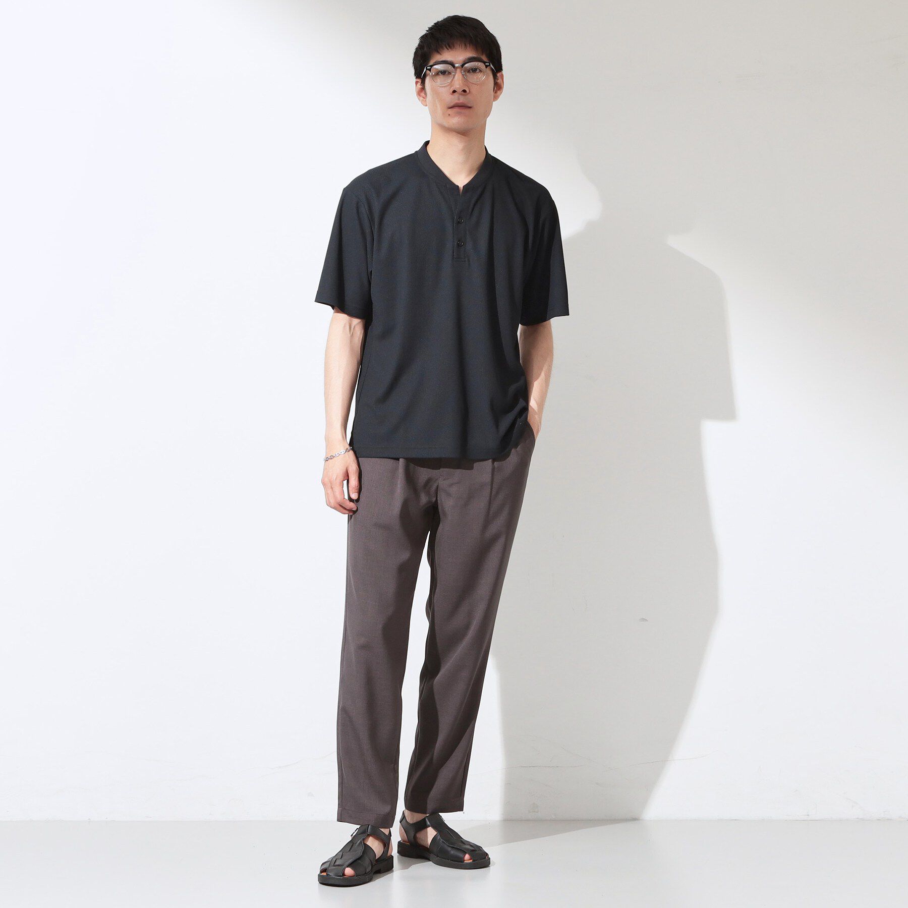 THE SHOP TK「【サラッと軽い着心地に。】BO-NO HENLEY TEE/ボーノヘンリーネック Tシャツ　吸水速乾」|Tシャツ・カットソー|
