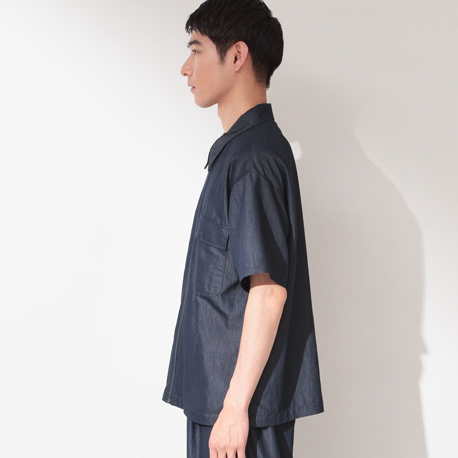 THE SHOP TK「【セットアップ可／洗濯機OK】アソート ジップ半袖シャツ」|シャツ・ブラウス|