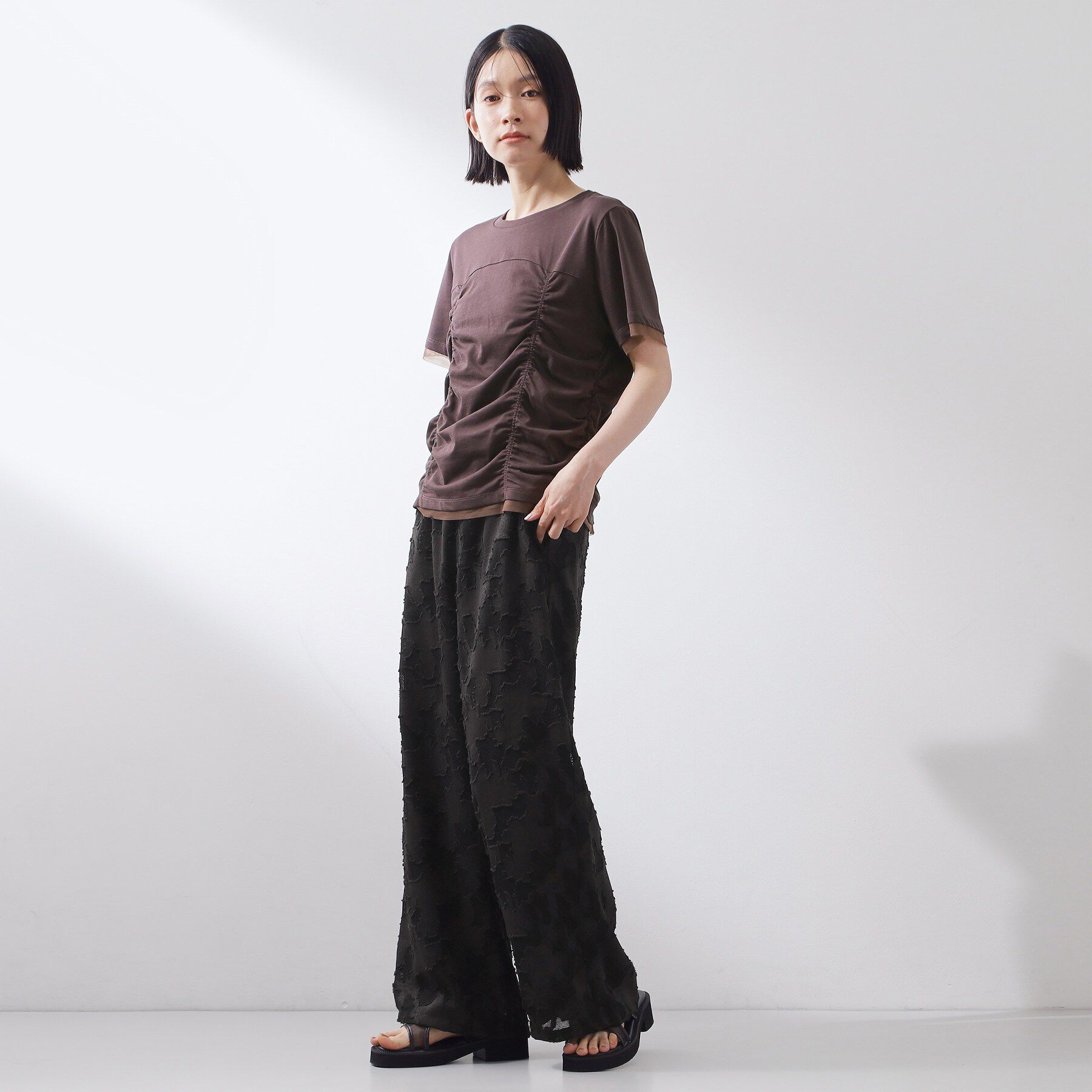 THE SHOP TK「【ひんやり】シャーリングデザインカットソー」|Tシャツ・カットソー|