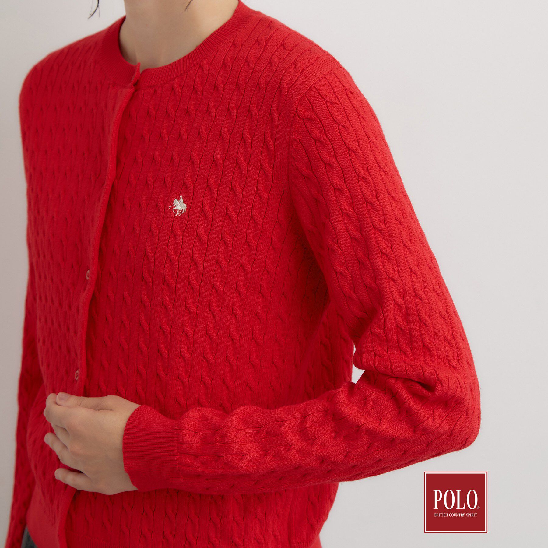 THE SHOP TK「POLO BCS/ケーブルクルーカーディガン」|カーディガン|