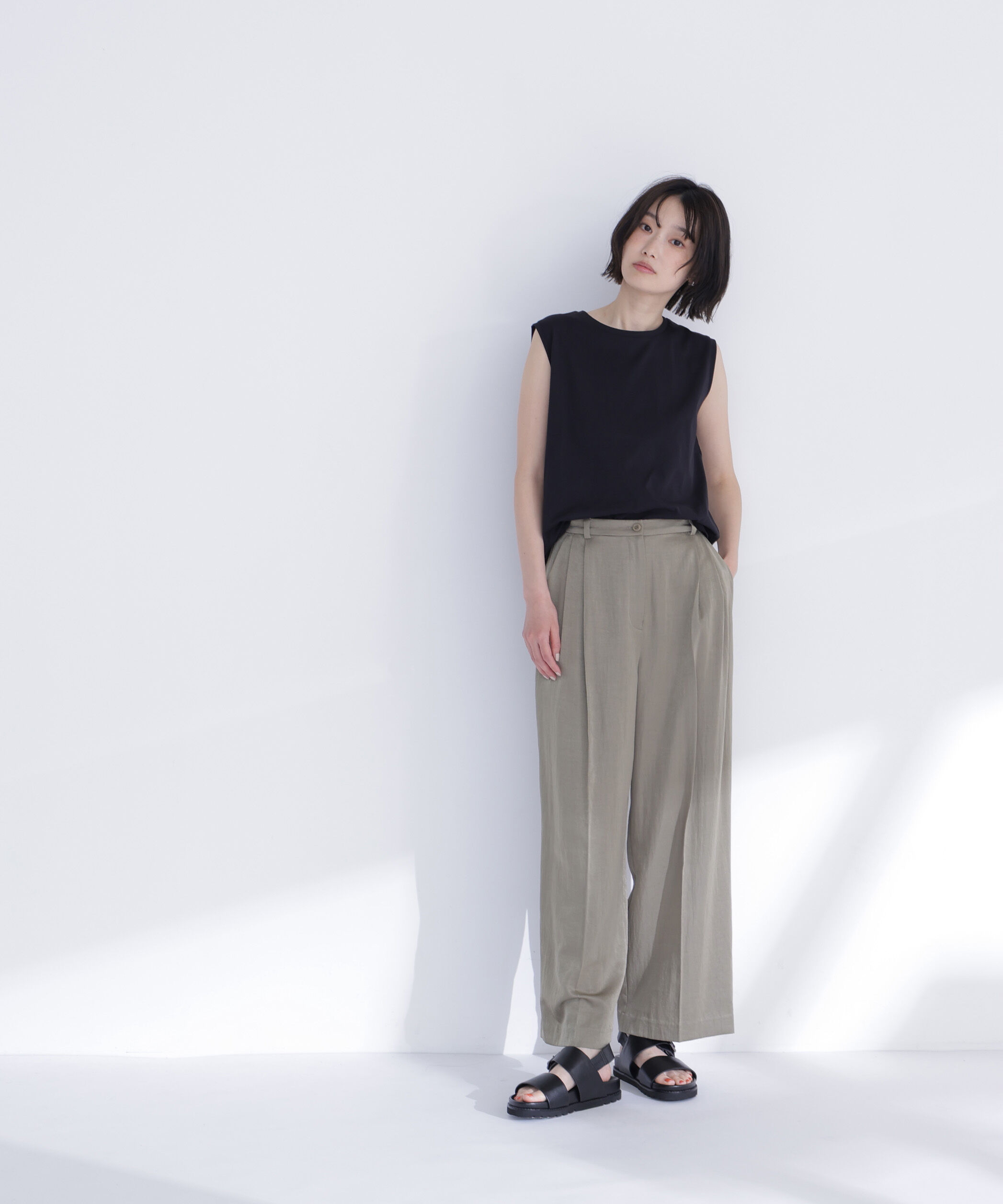  「メタルポイントノースリーブカットソー」|Tシャツ・カットソー|