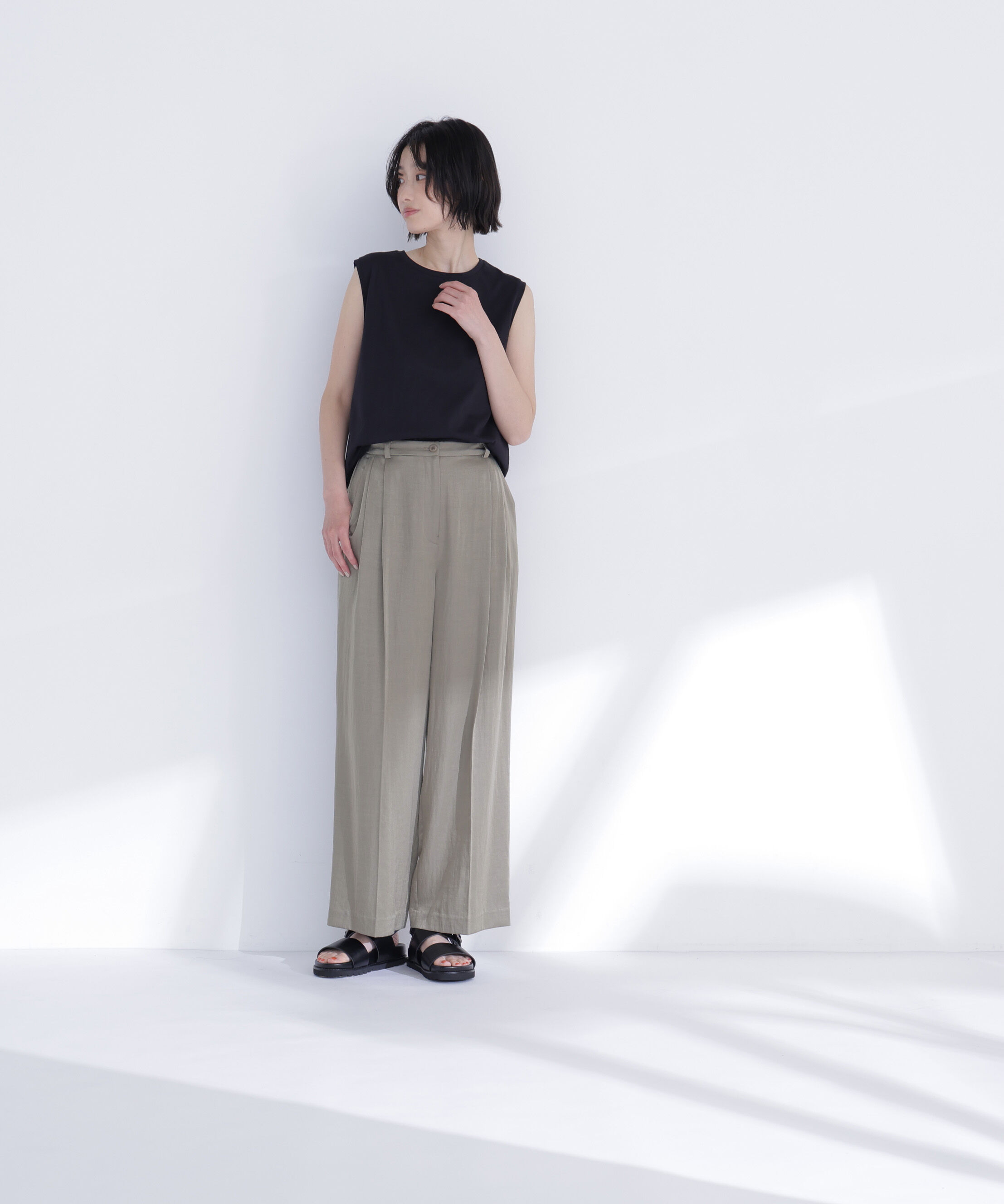  「メタルポイントノースリーブカットソー」|Tシャツ・カットソー|