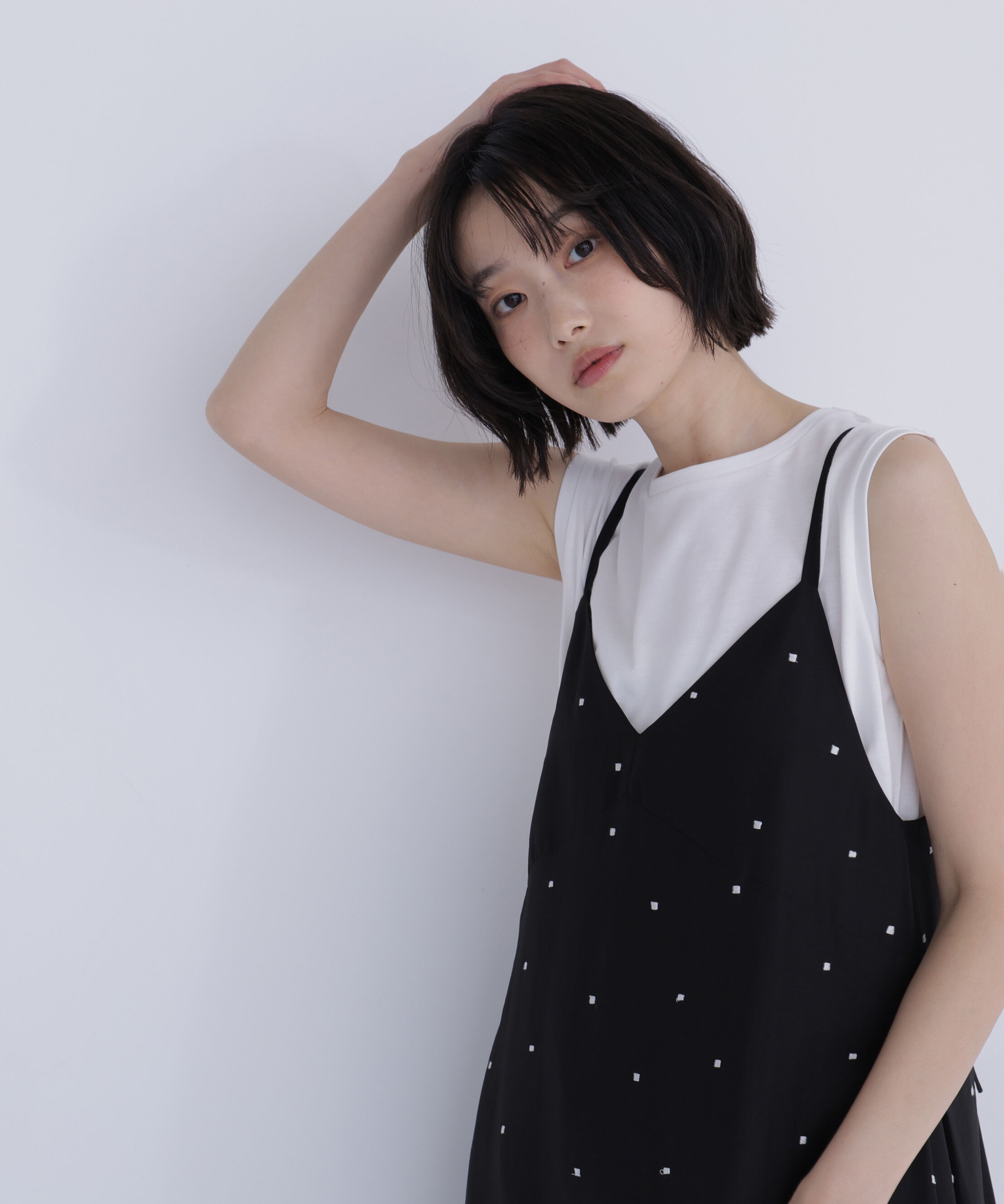  「メタルポイントノースリーブカットソー」|Tシャツ・カットソー|