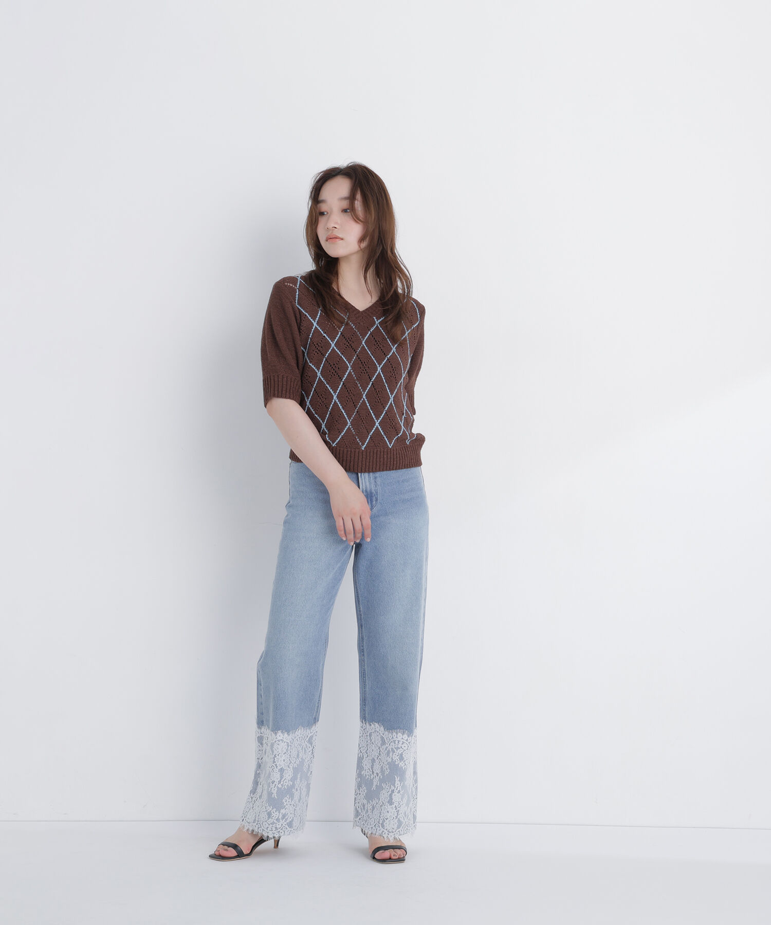  「ヘムレースワイドデニムパンツ」|その他|
