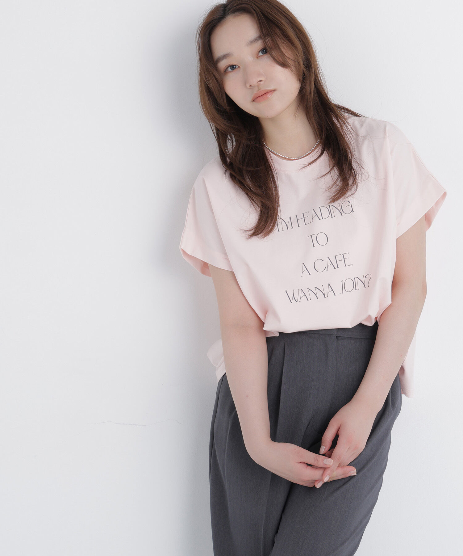  「ロゴTシャツ」|Tシャツ・カットソー|ピンク